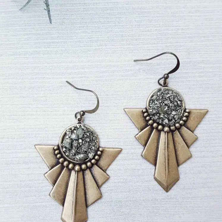 Art Deco Pyrite Earrings
