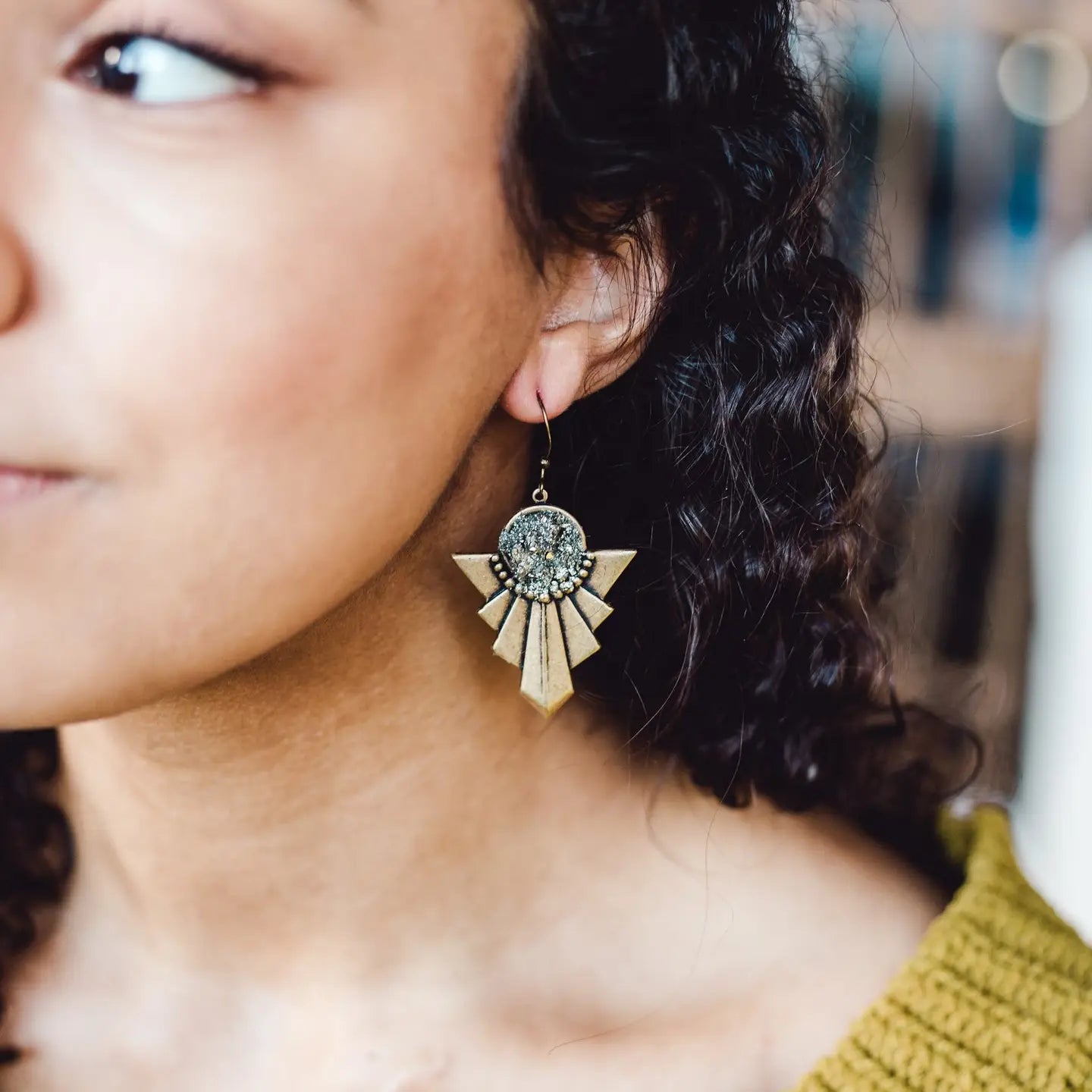 Art Deco Pyrite Earrings
