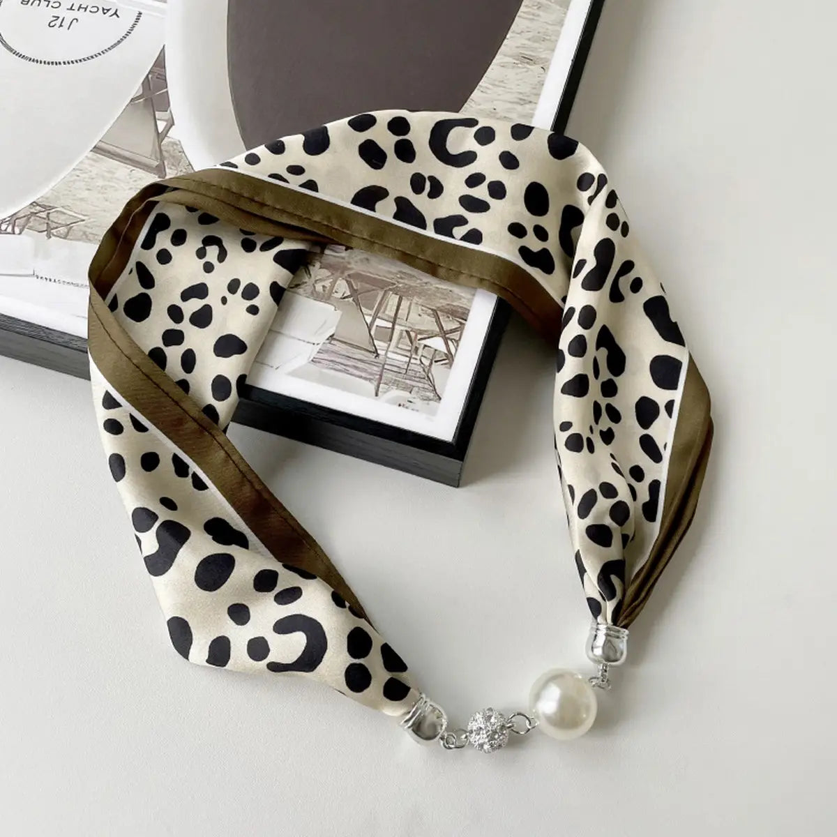Magnetic Faux Silk Scarf Necklace