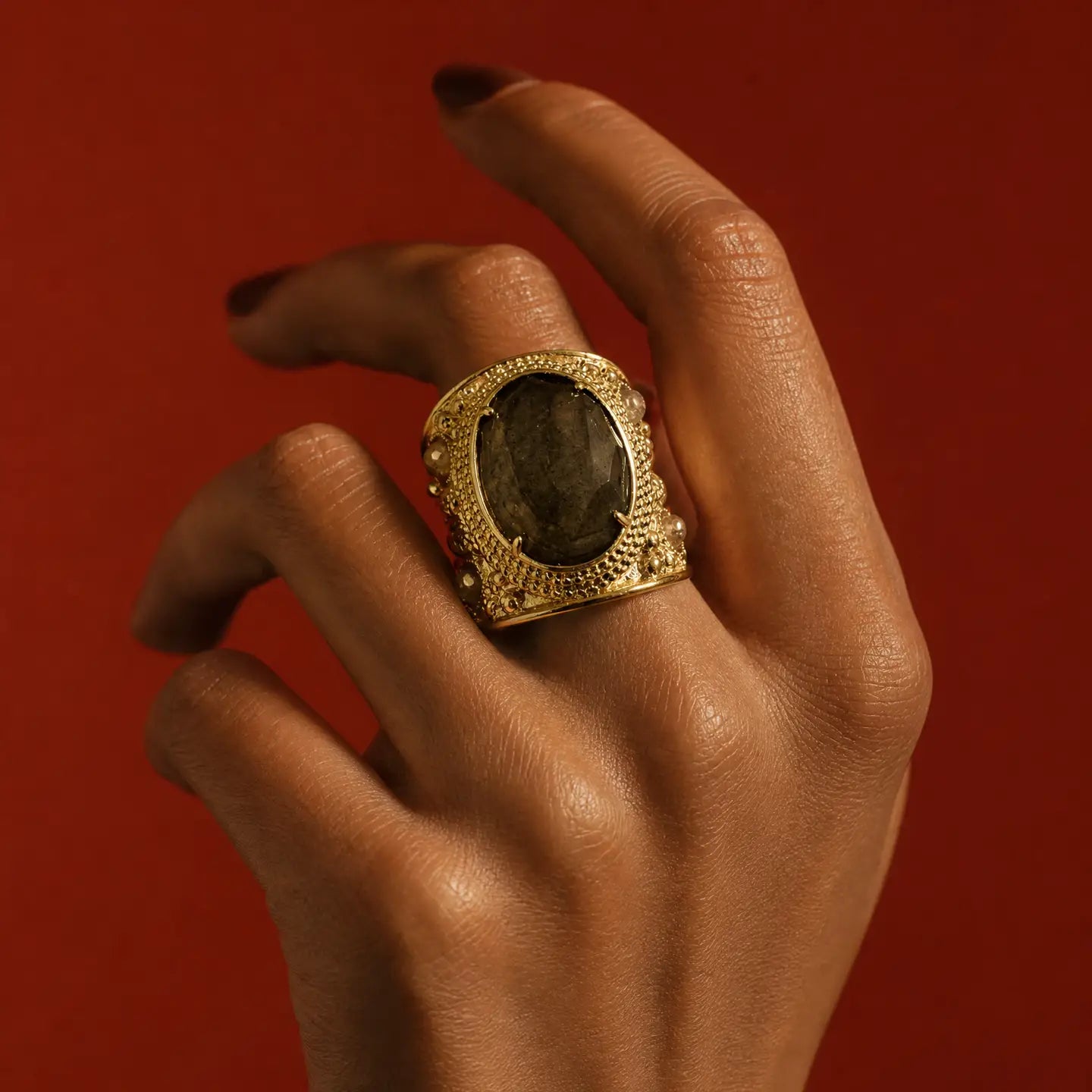 Mystic Labradorite Ring