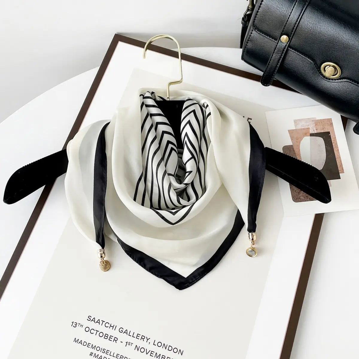 Satin Chiffon Square Scarf