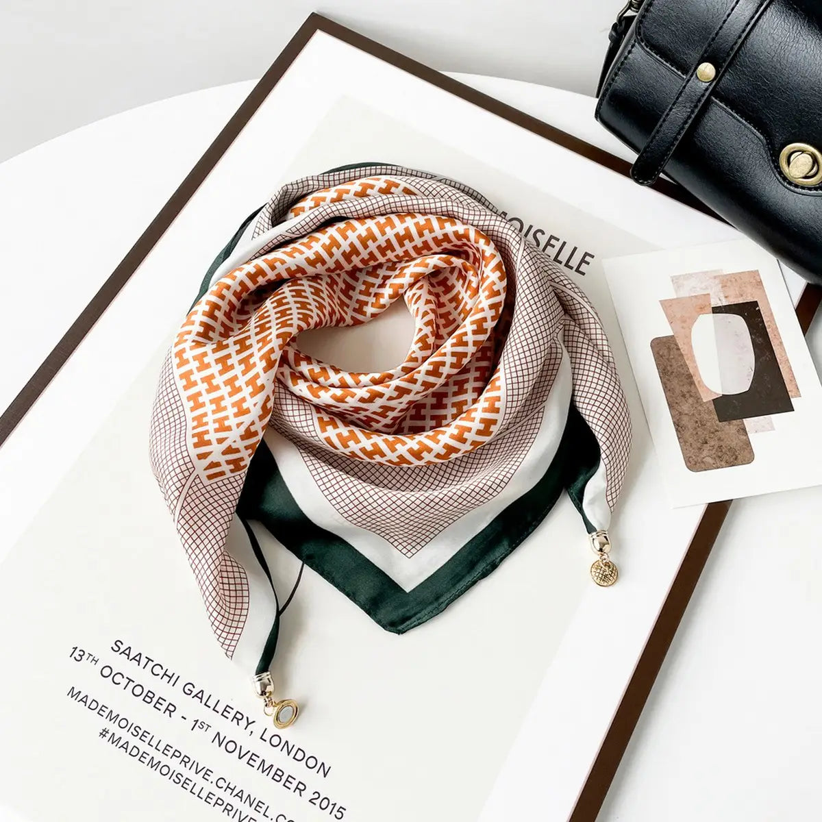 Satin Chiffon Square Scarf