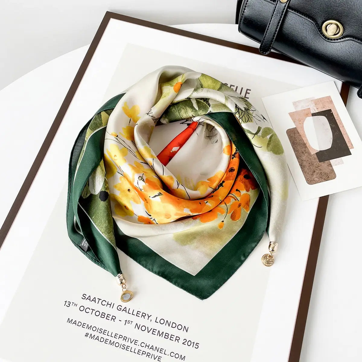 Satin Chiffon Square Scarf