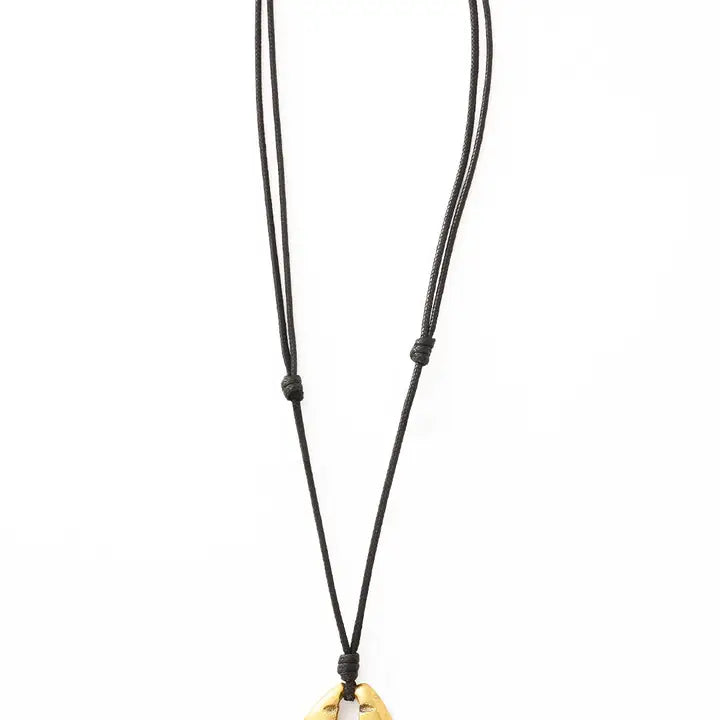 Brass Cowrie Shell Pendant Necklace