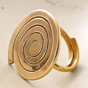 Kenyan Brass Winding Path Ring