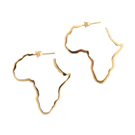 Kenyan Hammered Brass Africa Earrings