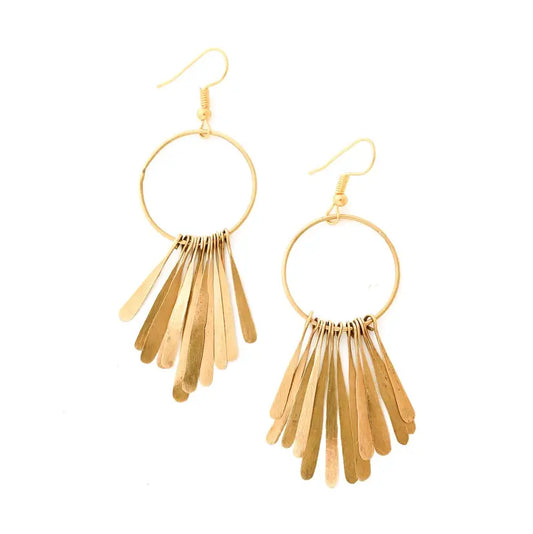 Onyesha Brass Fringe Earrings