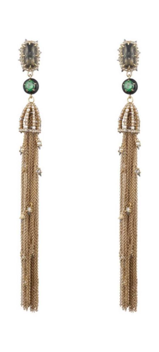 Alexis Bittar Cascading Tassel Clip On Earrings