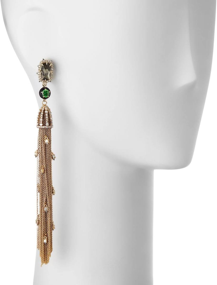 Alexis Bittar Cascading Tassel Clip On Earrings