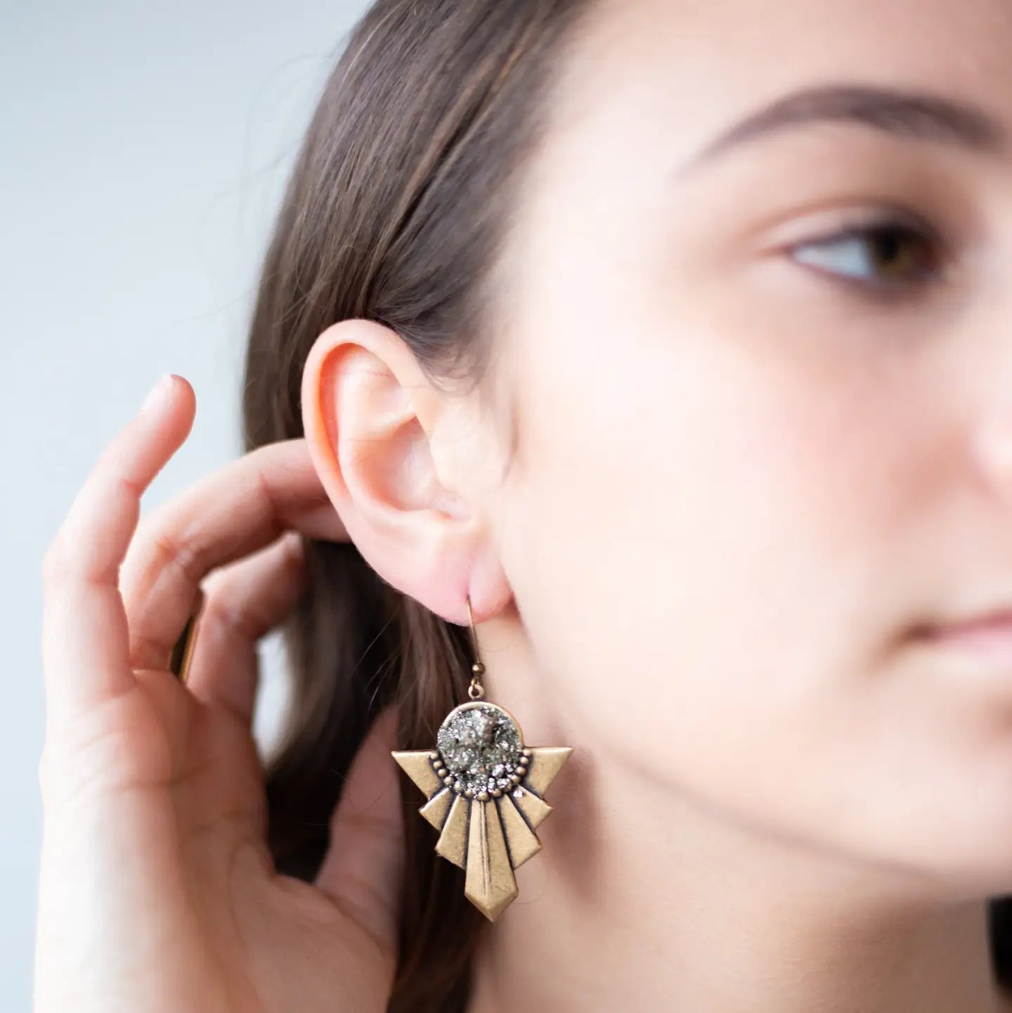 Art Deco Pyrite Earrings