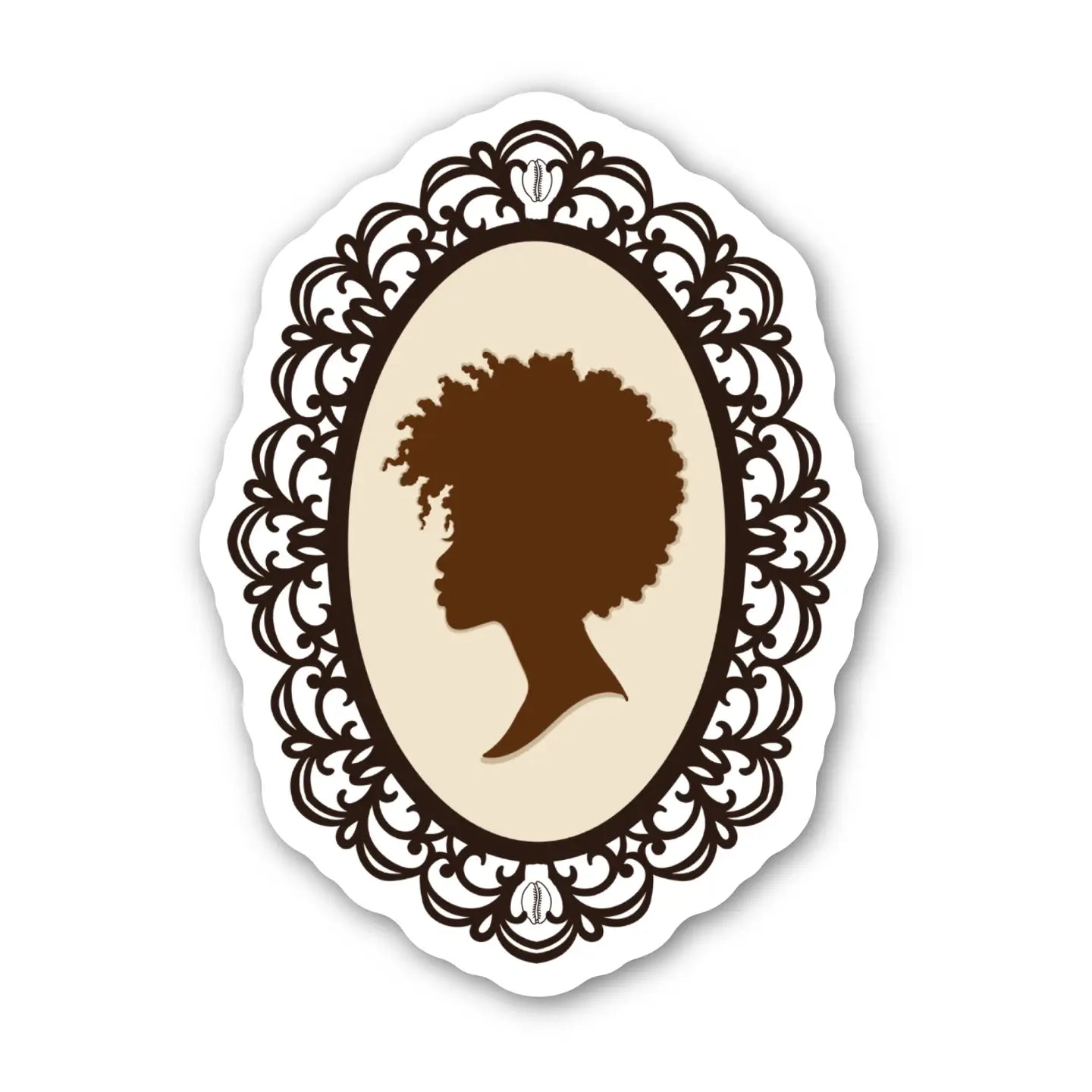 Afro Cameo Sticker