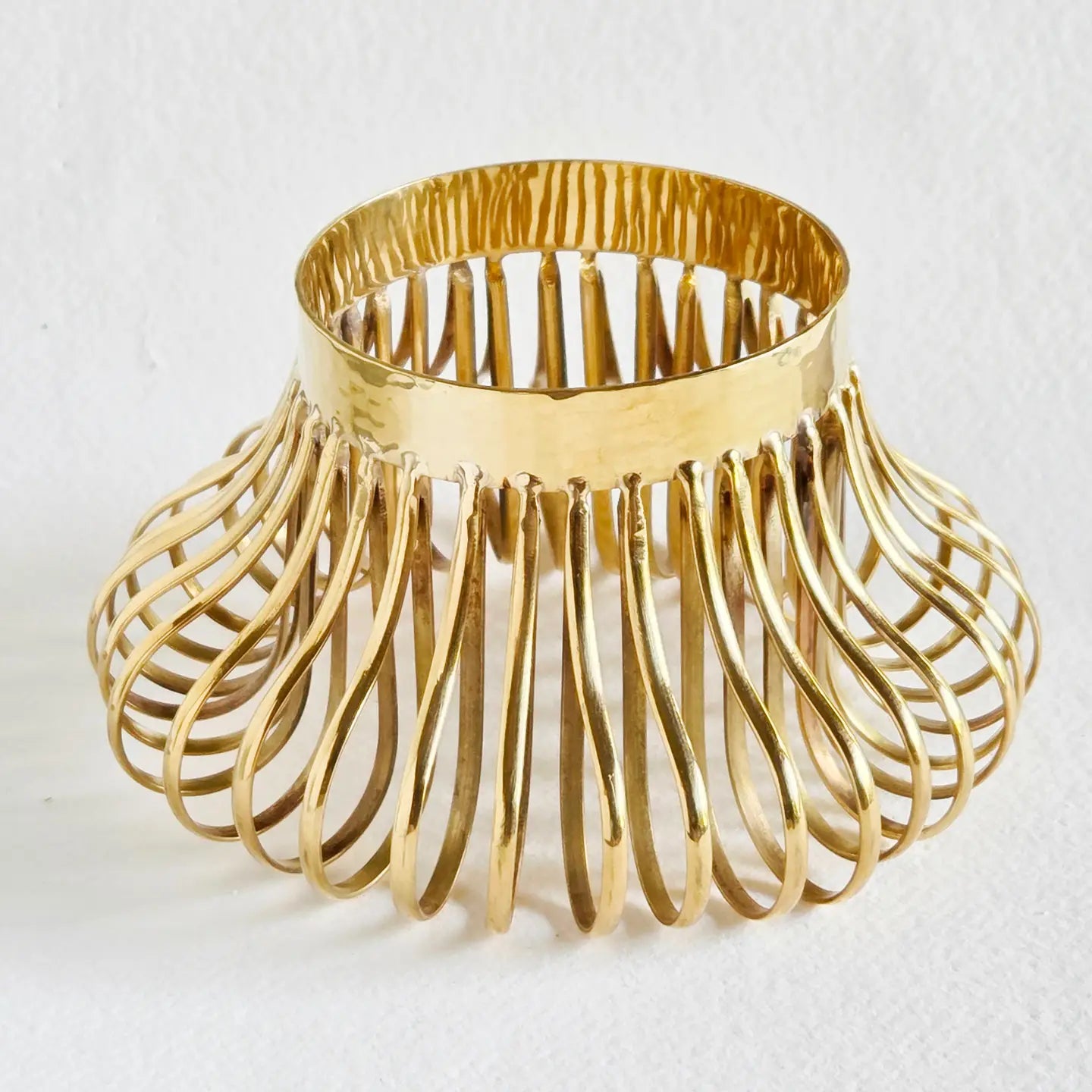 Solid Brass Torsion Statement Bangle