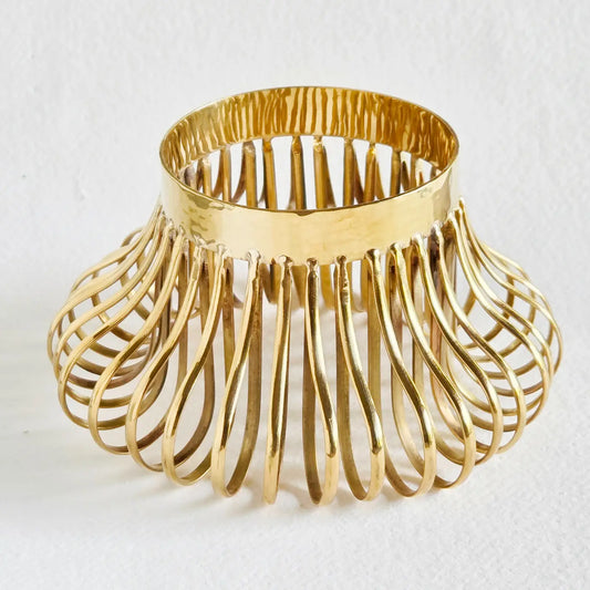 Solid Brass Torsion Statement Bangle