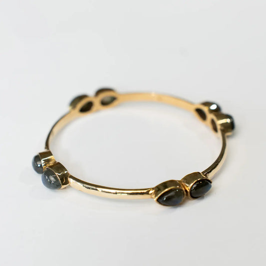 Kamil Labradorite Brass Bangle