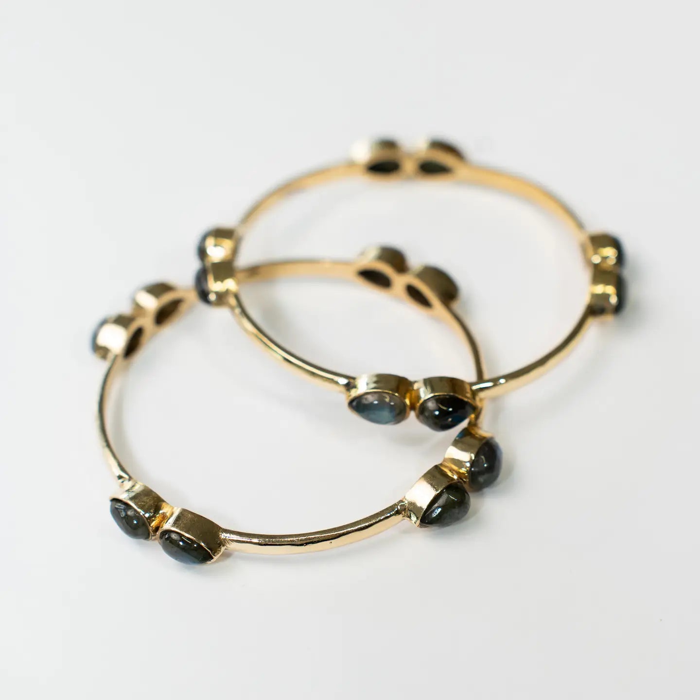 Kamil Labradorite Brass Bangle