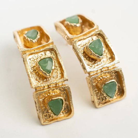 Pia Raw Fluorite Earrings