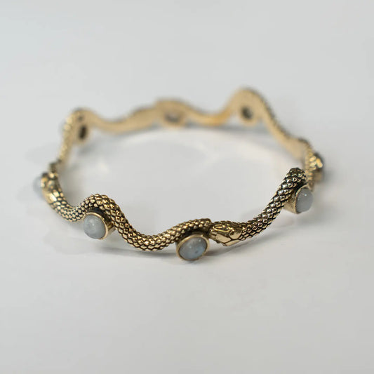 Snake Moonstone Bangle