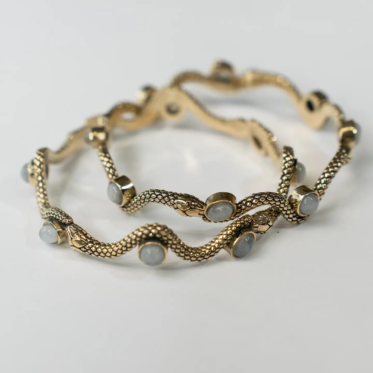 Snake Moonstone Bangle