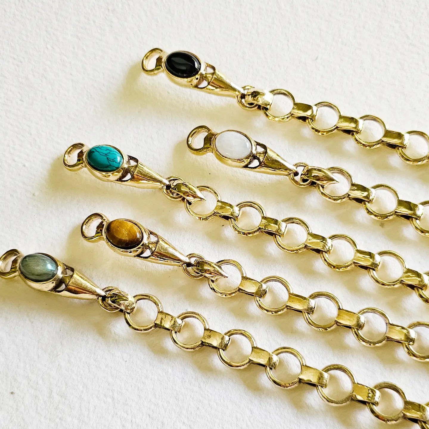 Brass Gemstone Bracelet