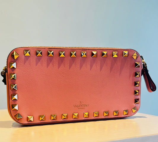Peach Studded Handbag