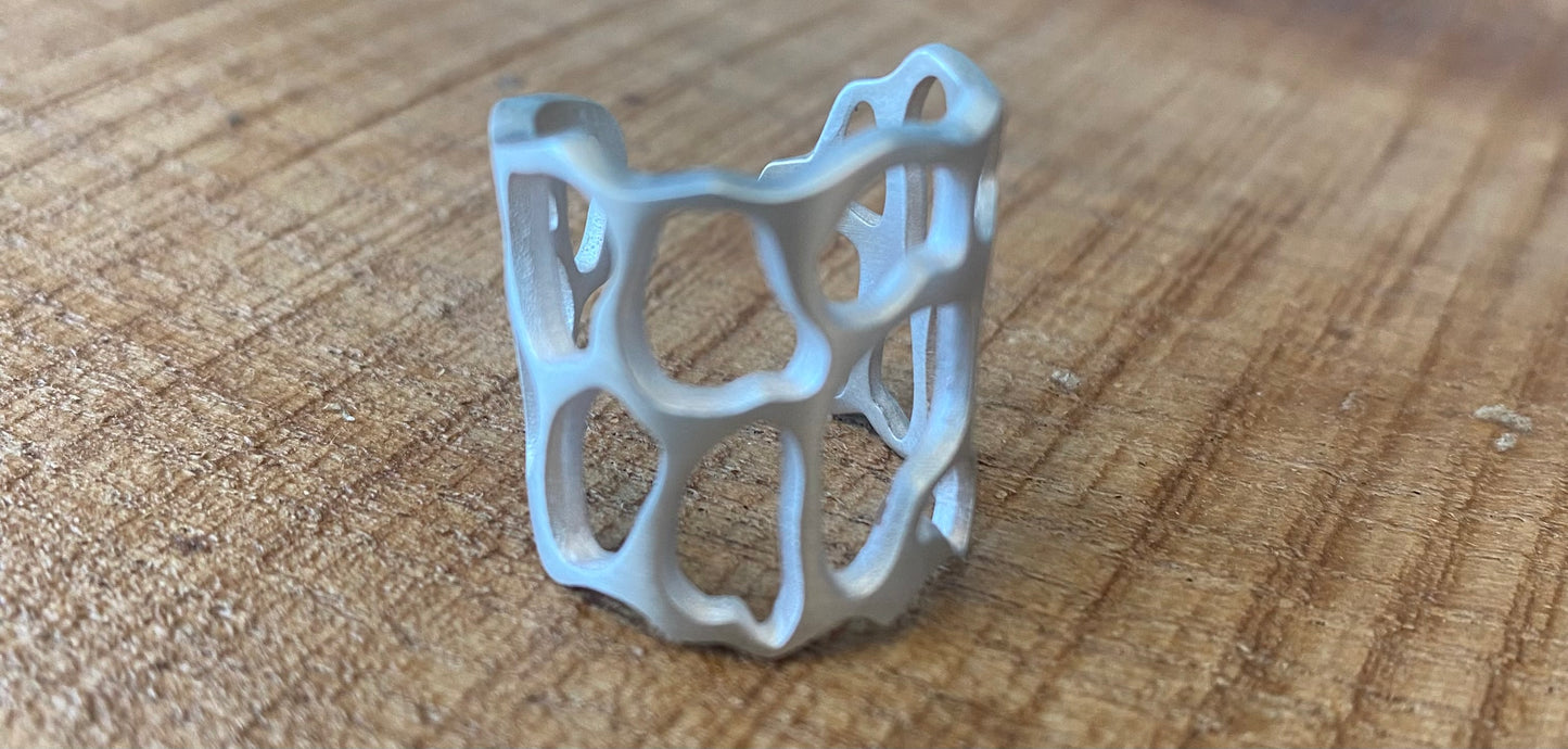 Open Abstract Brushed Brass Ring