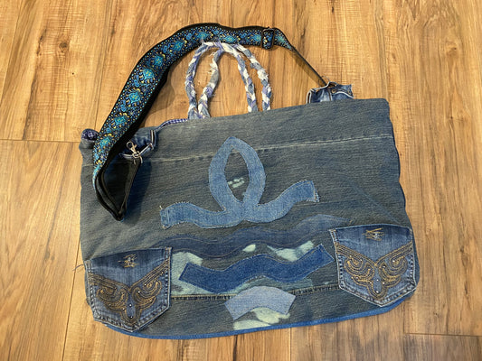 Jubilee Beach Bag - Denim Braided Handle