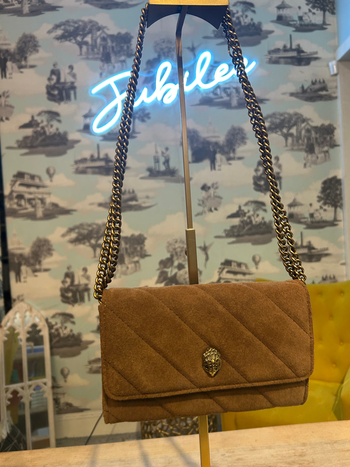 Kurt Geiger Brown Leather Kensington Bag