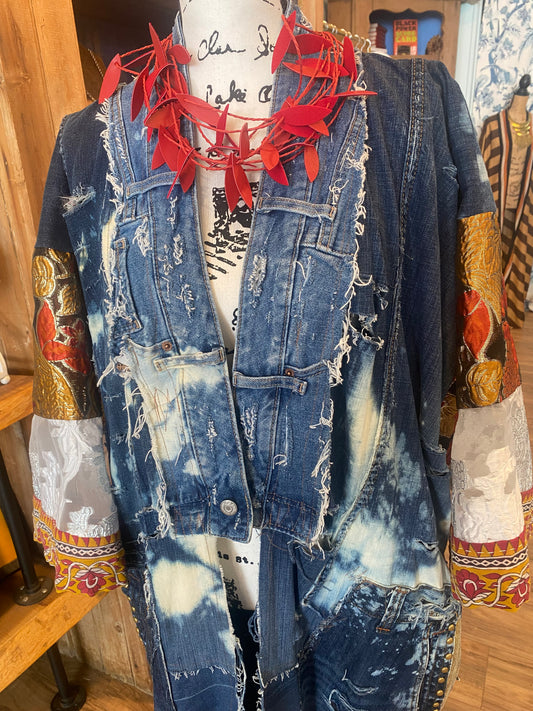 Gilded Indigo Long Denim Kimono