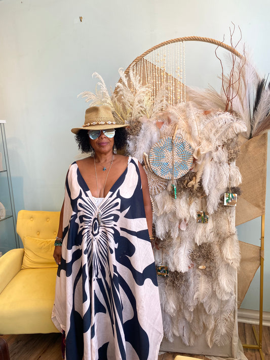 Ocean Bloom Kaftan Kimono