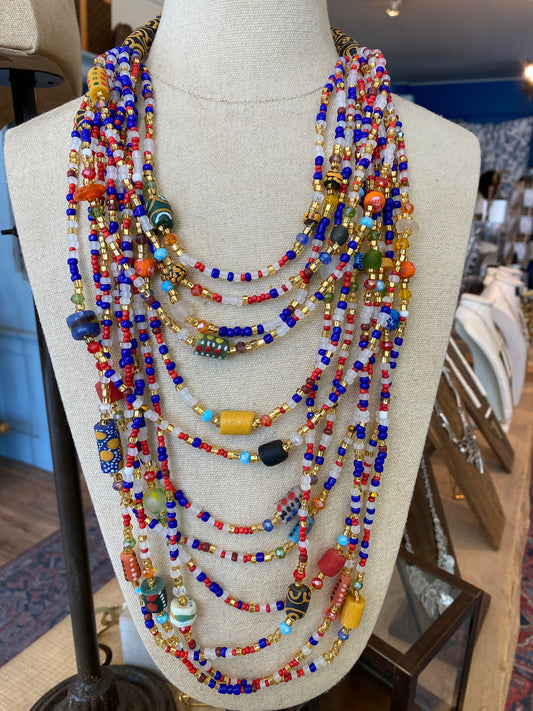 Aplekuwa Multi Chain Beaded Necklace