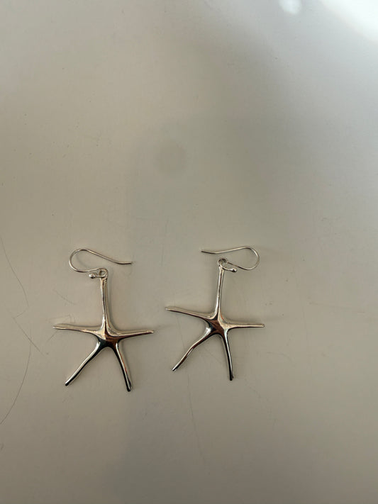 Silver Starfish Earrings