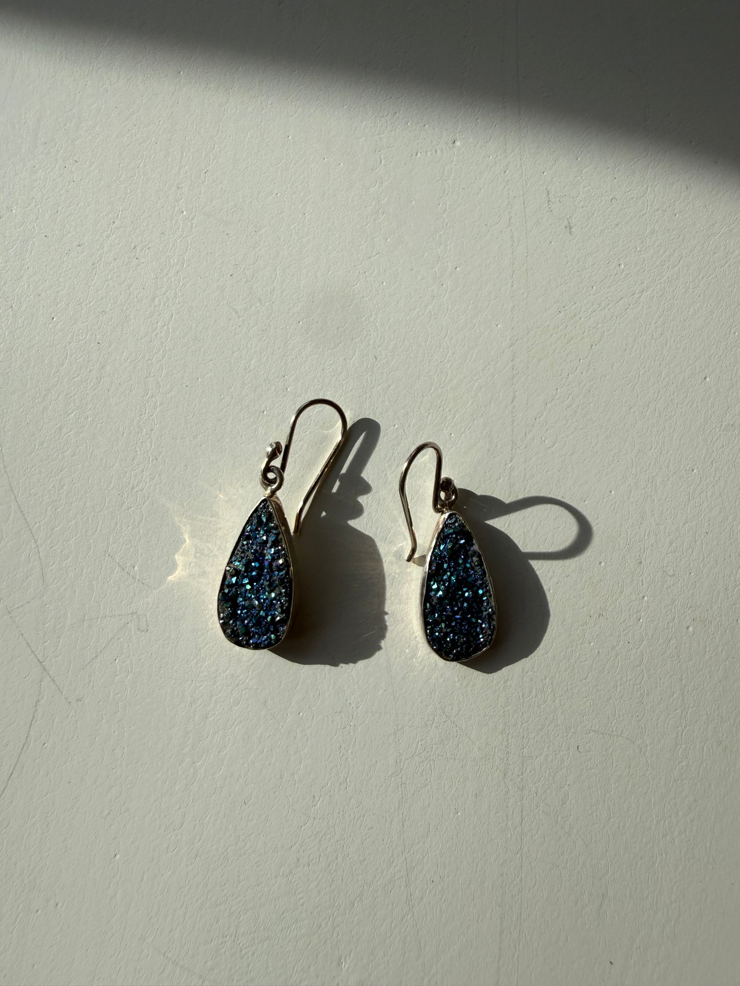 Blue Sparkly Druzy Necklace