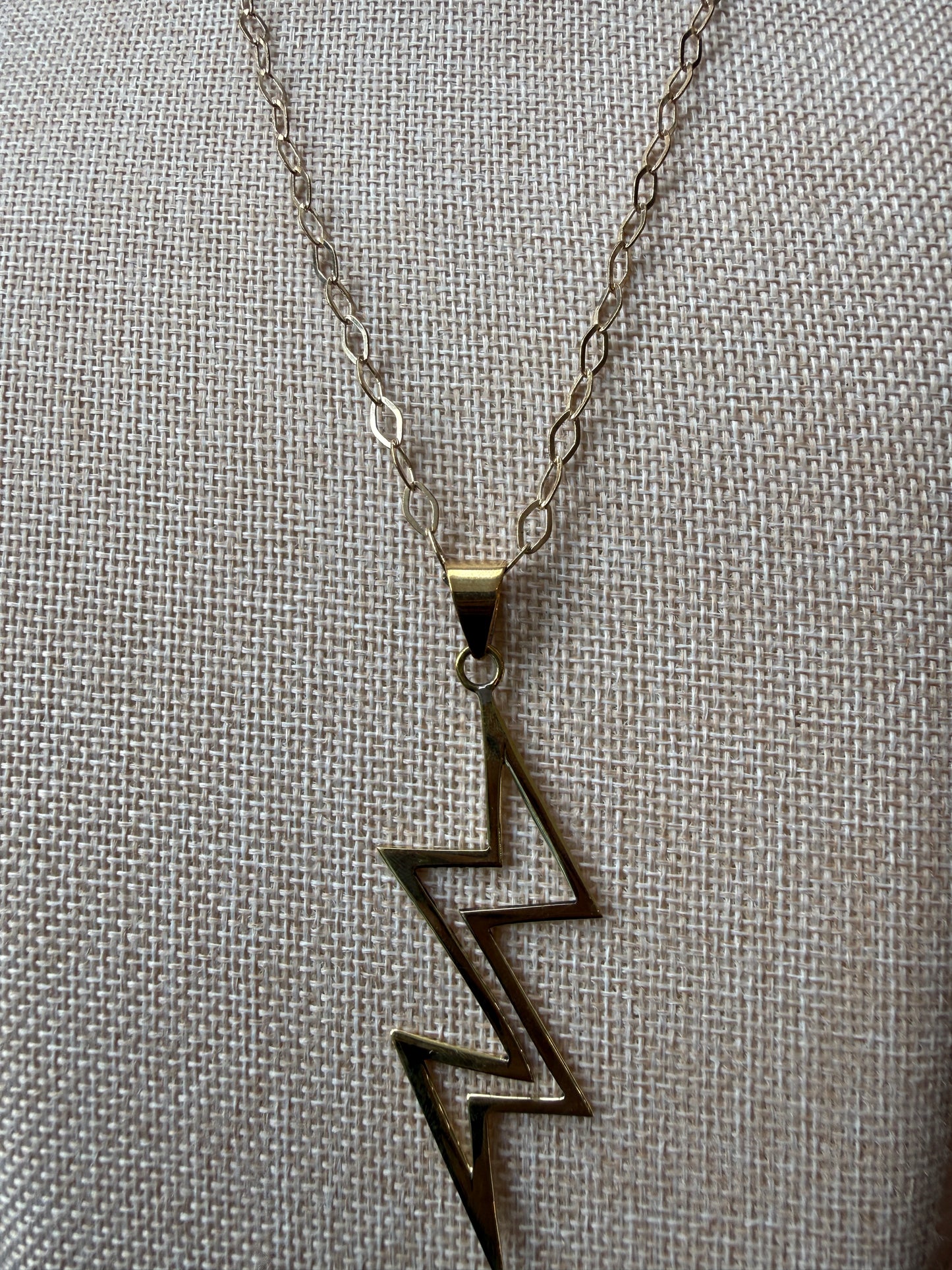 Brass Lightning Strike Necklace