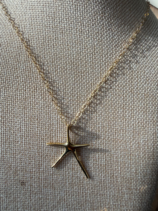 Brass Starfish Necklace