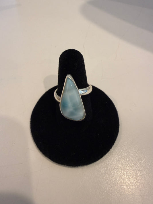 Silver and Moonstone Oval Ring