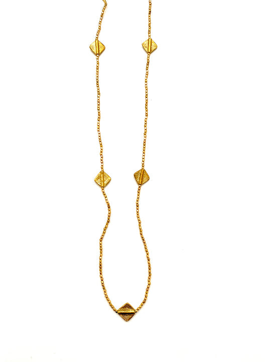 Akilia Brass Beaded Necklace