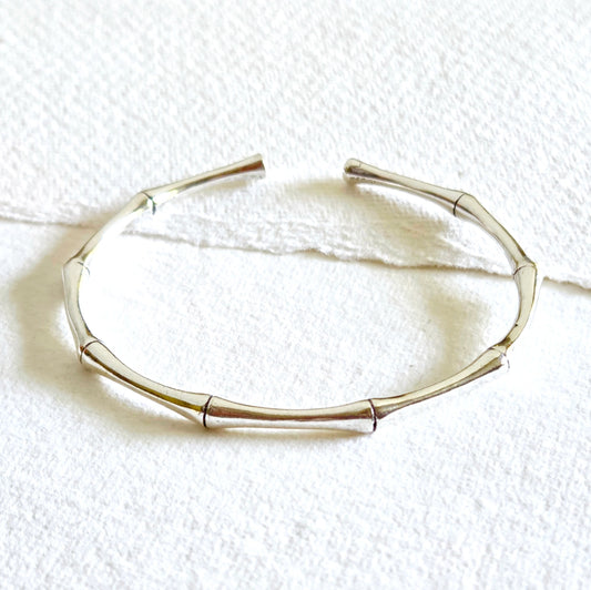 Silver Bamboo Cuff Bracelet