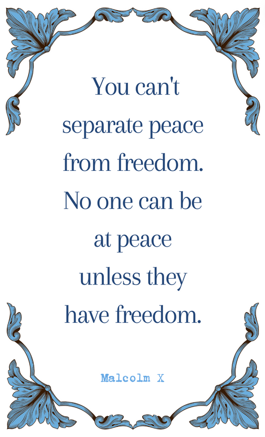 Malcolm X "Can't Separate Peace and Freedom" Quote Card