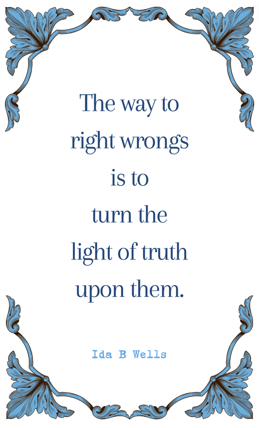 Ida B Wells "The Way to Right Wrongs" Quote Card