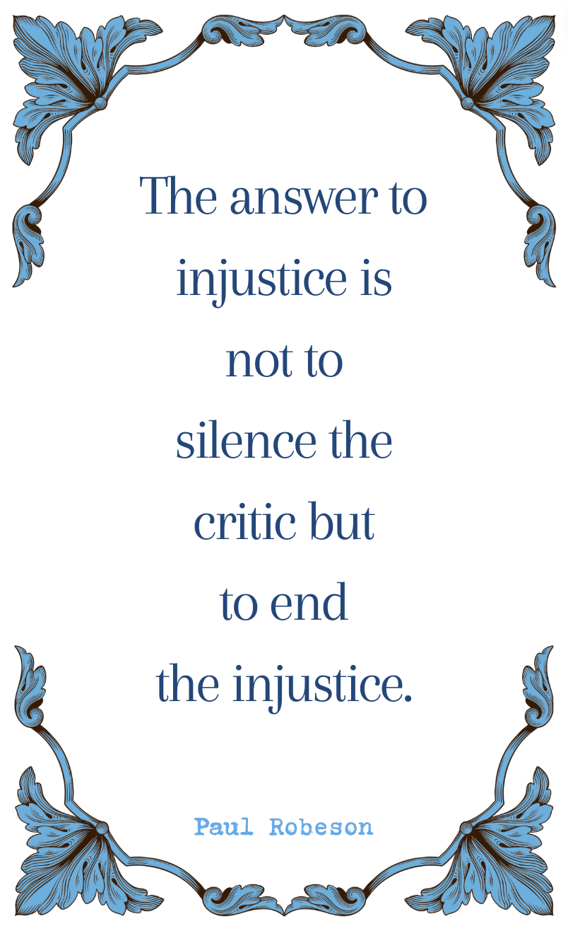 Paul Robeson "The Answer to Injustice" Quote Card