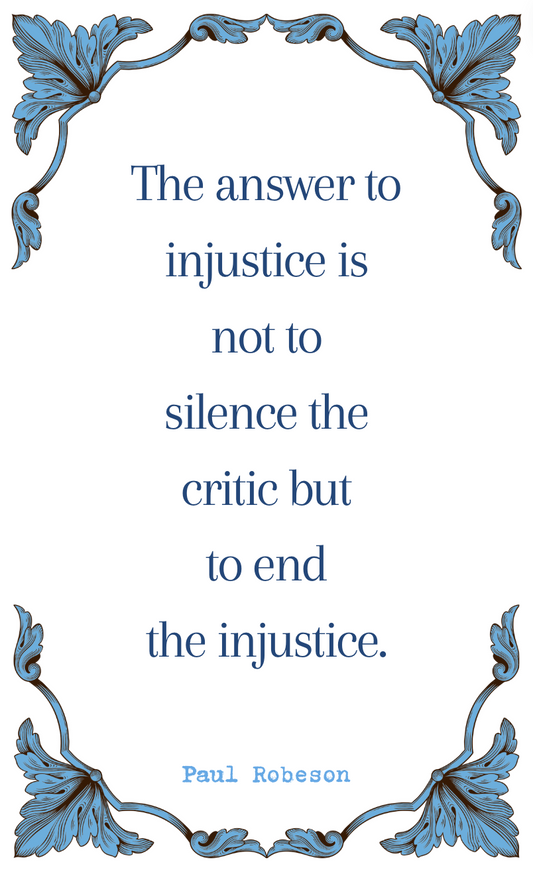 Paul Robeson "The Answer to Injustice" Quote Card