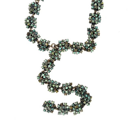 African Turquoise Beaded Clusters Necklace