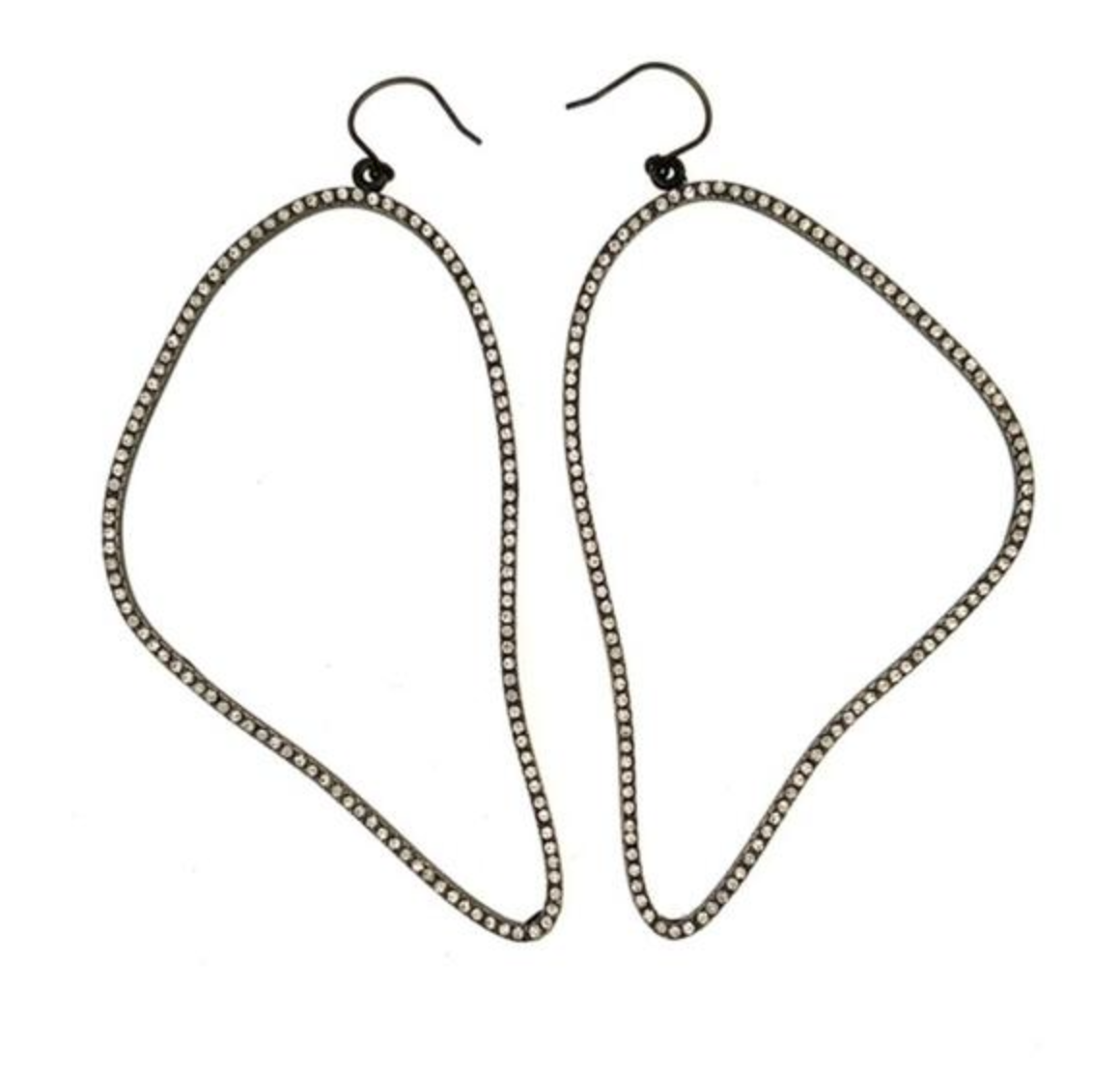 Droop Hoop Black Diamond Earrings