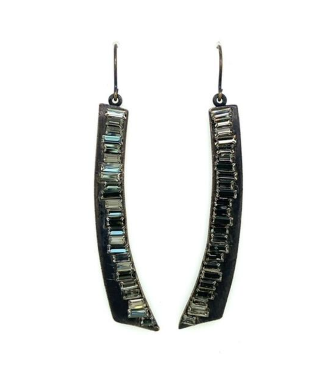 Rough Cut Black Diamond Drop Earrings