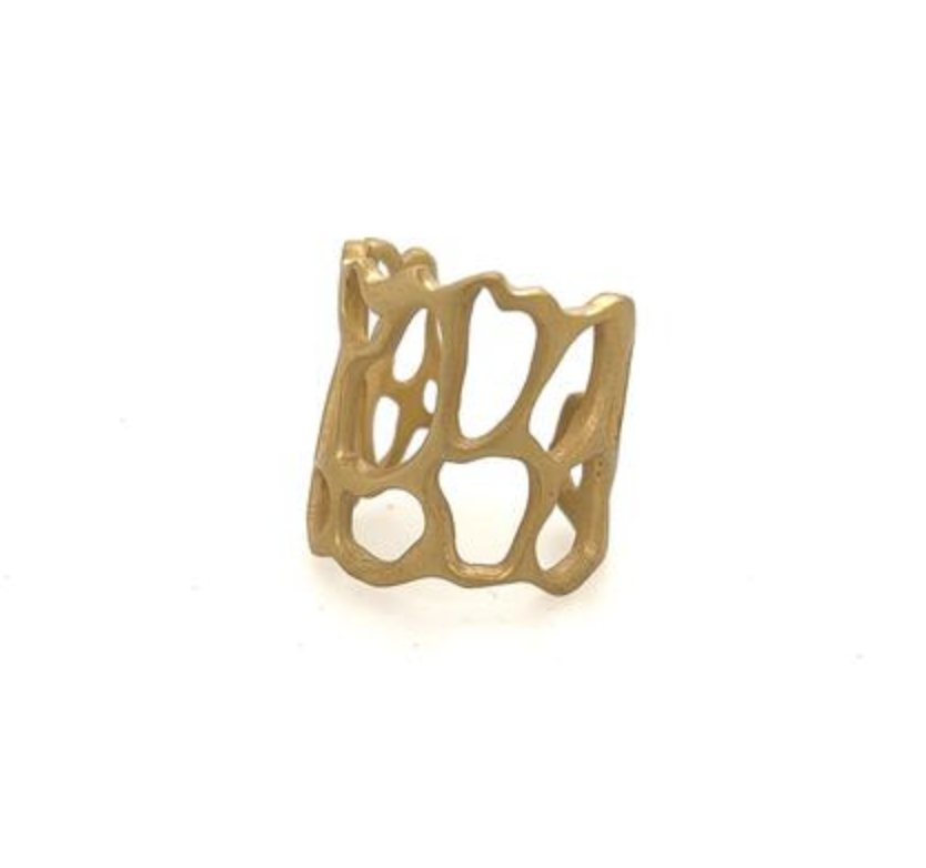 Open Abstract Brushed Brass Ring