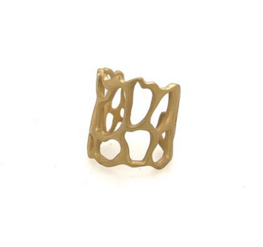 Open Abstract Brushed Brass Ring