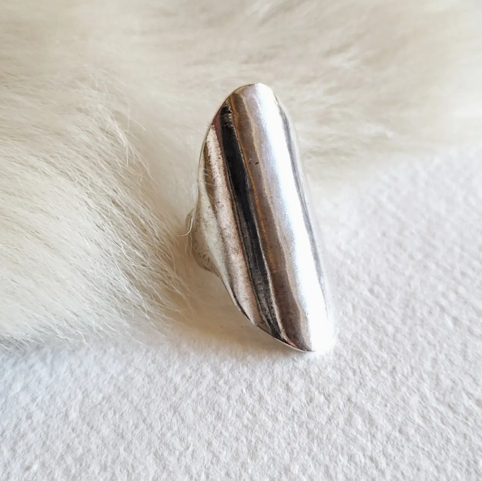 Silver Armor Statement Band Handmade Ring