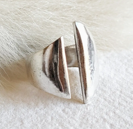 Open Modern Handmade Silver Ring
