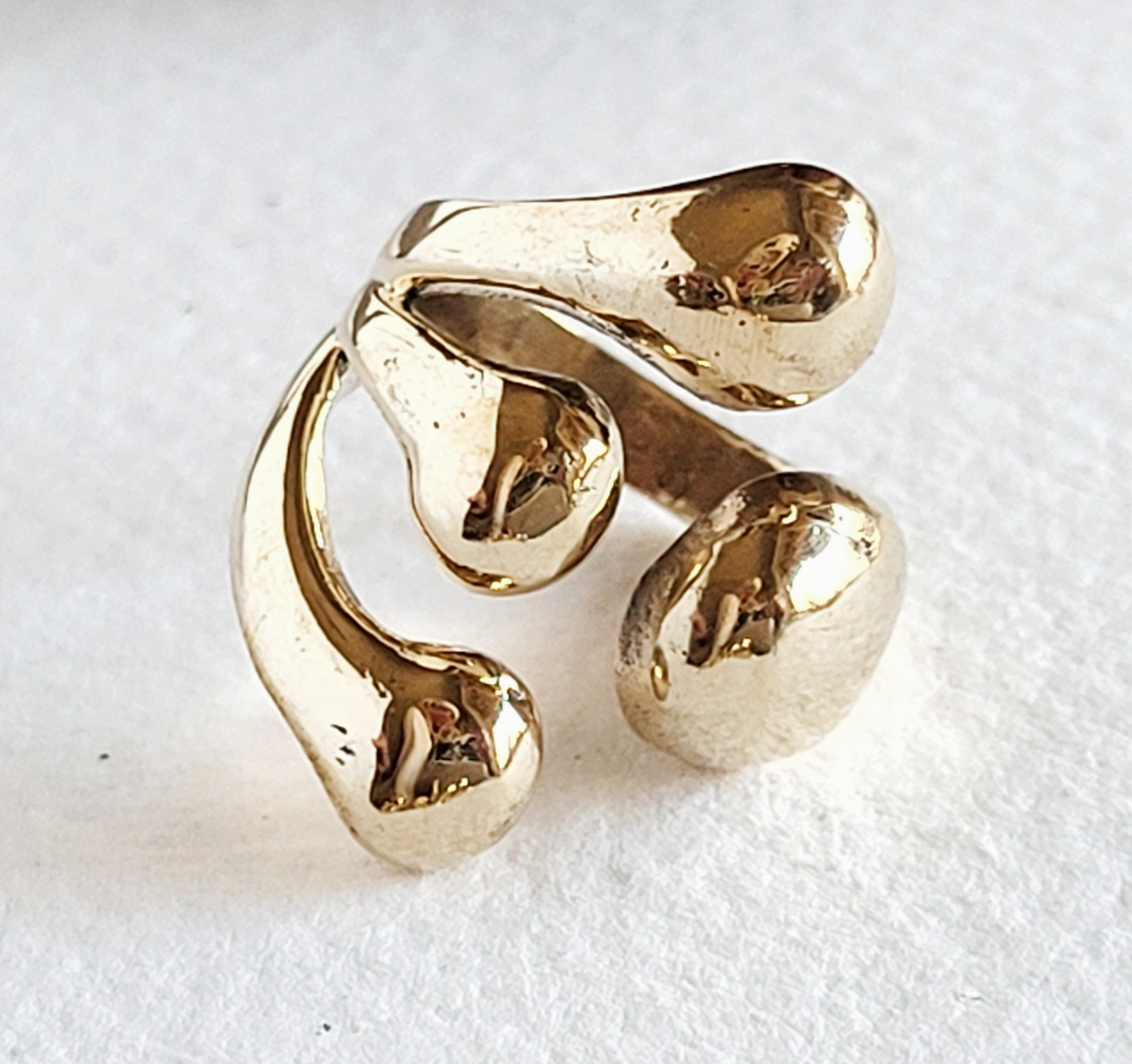 Brass Molten Cluster Ring