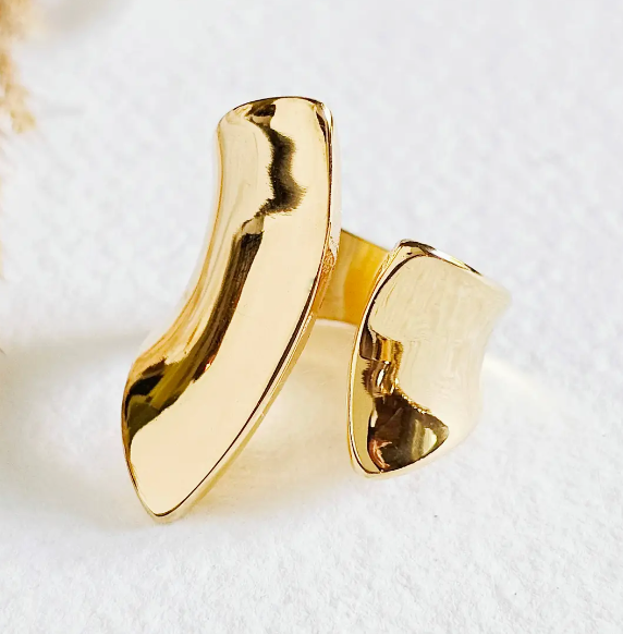 Curve Wrap Bold Modern Gold Plated Ring